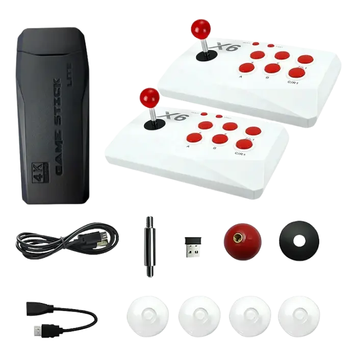 Consola Game Wireless Controller M8-X6 Stick 4K HDMI 64GB BlancoRojo (2).webp