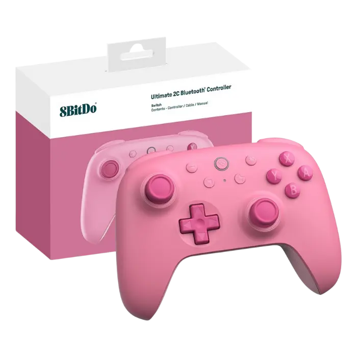 Control 8BitDo Ultimate 2C Bluetooth Nintendo Switch Rosado 80NC02 (2).webp