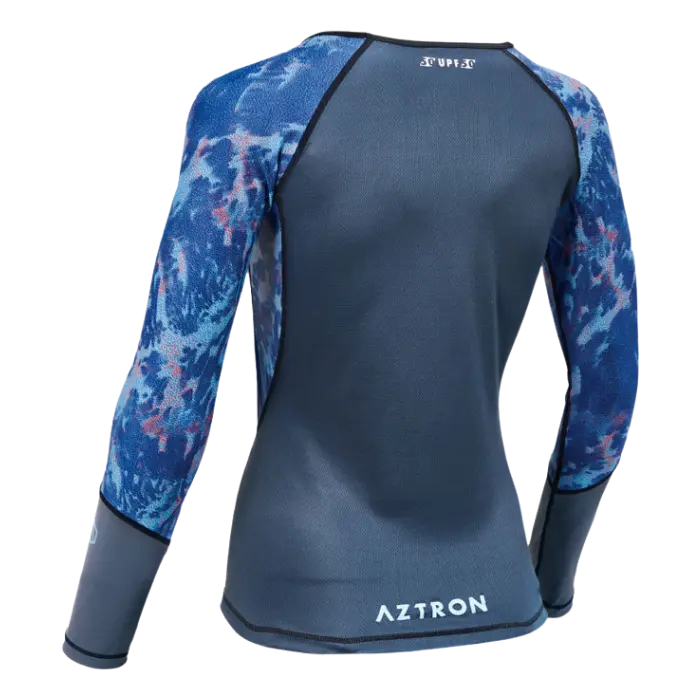 Camisa Aztron Rashguard Manga Larga UPF 50+ M Mujer AzulGris AA-RMAW200-M (2).webp