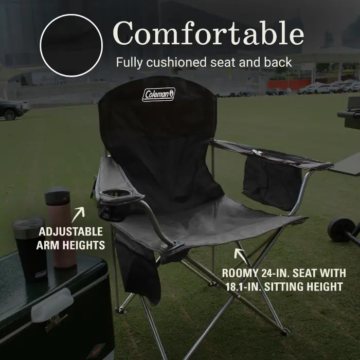 Silla Plegable Coleman Cooler Quad 24″ con Hielera Negra 2000032007 (5).webp