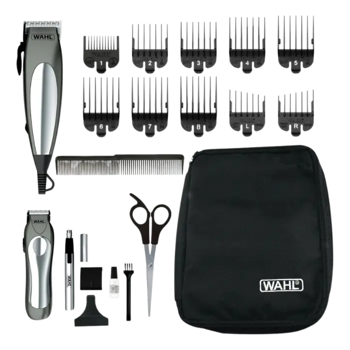Kit Cortadora de Cabello Wahl Deluxe Groom Pro 3-Pack (CortadoraRecortadoraDetalladora) Plateado 79305-3608 (1).webp