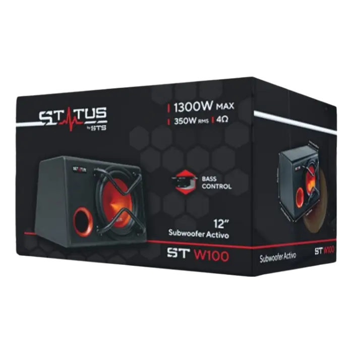 Subwoofer Amplificado Status 12″ 1300W350W RMS Negro ST W100 (3).webp