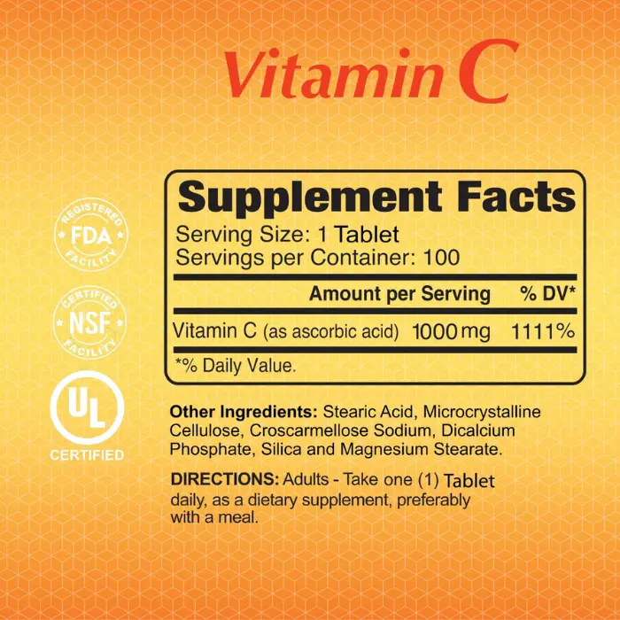 Suplemento Nutricional Alfa Vitamins Vitamin C 1000mg 100 Tabletas 164-A (1).webp