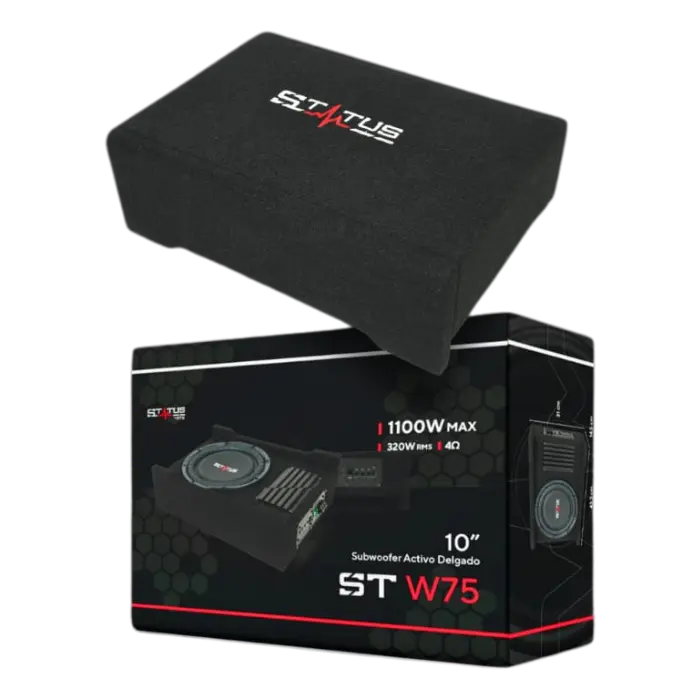 Subwoofer Amplificado Status 10″ Slim 1100W320W RMS4 Ohms Negro ST W75 (2).webp