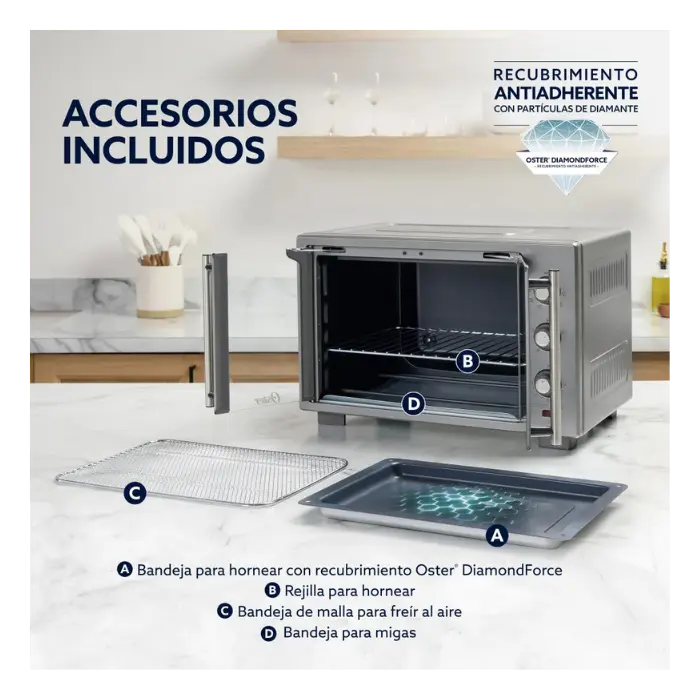 Horno Oster con Freidora de Aire 35L 1500W Plateado TSSTTV35FDMAFNS (3).webp