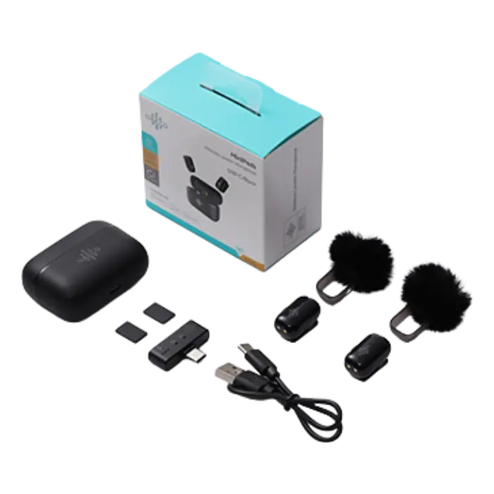 Micrófono Inalámbrico Luucco MiniPods K2 USB-C 2 Transmisores1 Receptor Negro MILUC00010 (3).webp