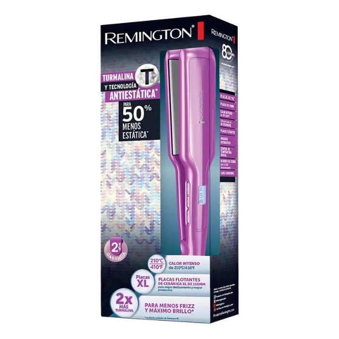 Plancha de Cabello Remington Diamond Ceramic Shine Turmalina y Antiestática Rosa S5520 (110) F (3).webp