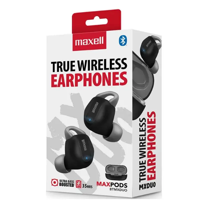 Audífonos Inalámbricos Maxell EB-BTMXDUO Bluetooth NegrosGris 348648 (2).webp