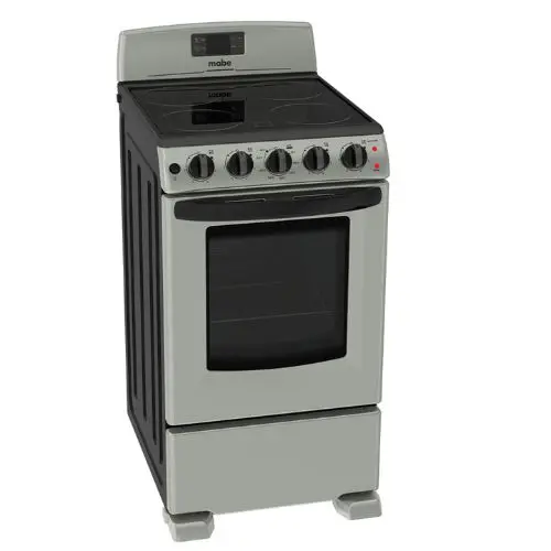 Cocina Eléctrica Mabe 20″ Vitrocerámica 4 Quemadores 220V Plateada EME5040BVS0.webp