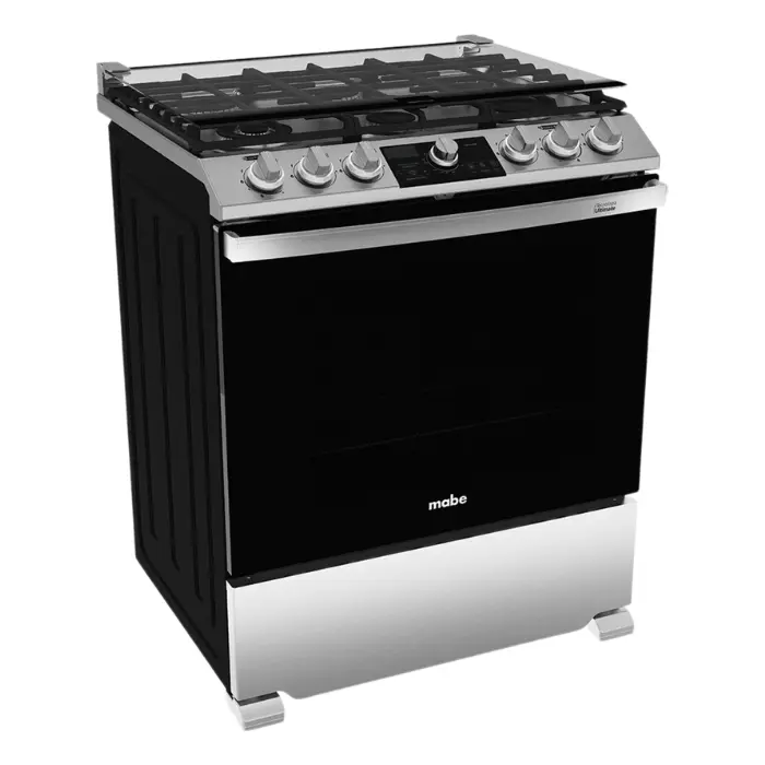 Cocina de Gas Mabe 30″ 6 Quemadores PlateadaNegro EMH7613DTSS0 (1).webp