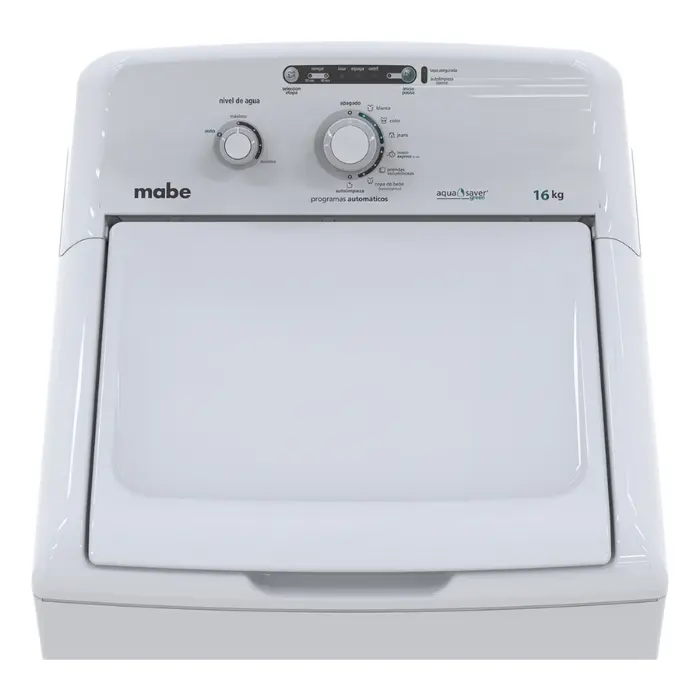 Lavadora Automática Mabe Aqua Saver Green 16kg Carga Superior Blanca LMA76102CBAB0 (3).webp