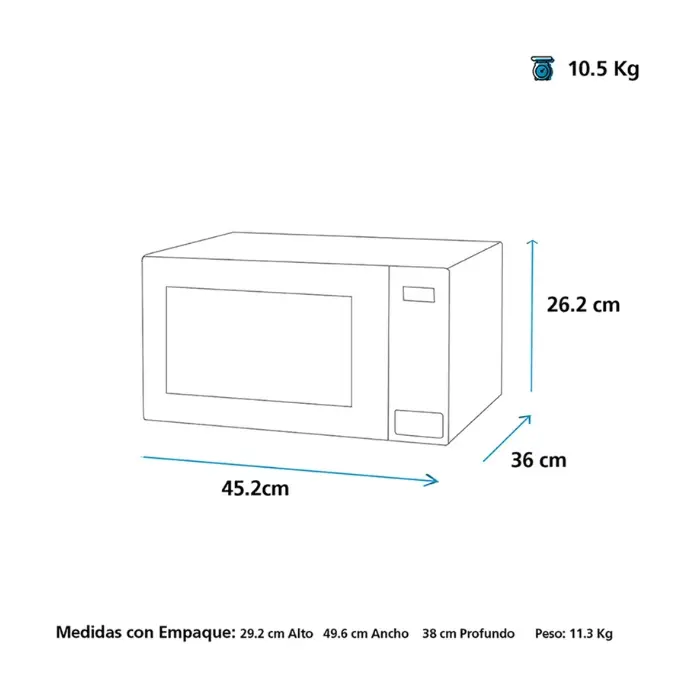 Horno Microondas General Electric 0.7p³1000W Gris Espejo MGE07SEJ (4).webp