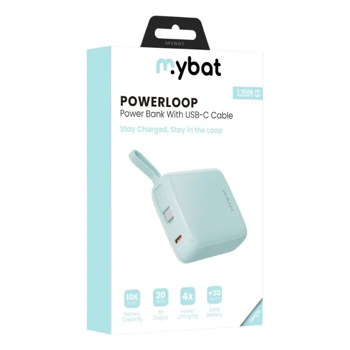 Batería Portátil MyBat PowerLoop 10.000mAh USB-C Menta MPBBAT123 (2).webp