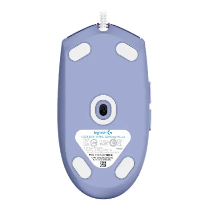 Mouse Logitech G203 LightSync Alámbrico USB-A 8.000DPI Lila 910-005851 (3).webp