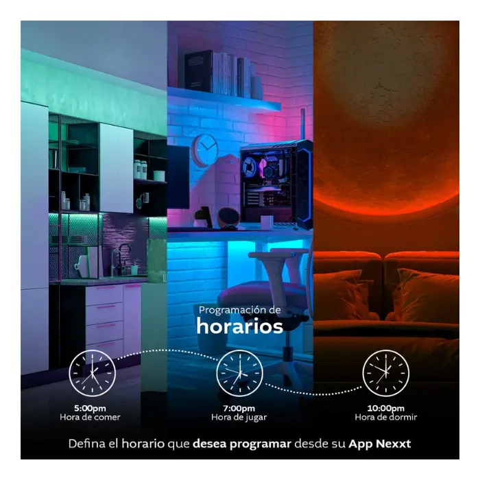 Luces LED Nexxt Solutions 5mts RGBIC Wi-Fi Neon NHB-S616 (3).webp