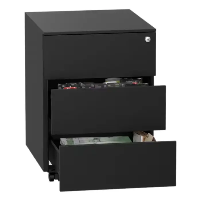 Cajón Móvil FlexiSpot RC2-B Llave 3-Gabinetes Negro AGFLS00001 (2).webp