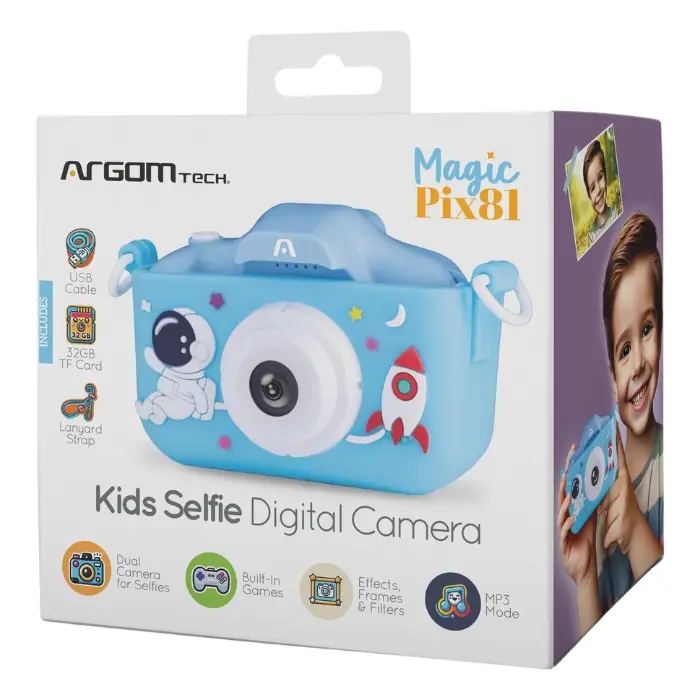 Cámara Digital Argom Magic Pix81 Kids 40MP 32GB USB-C Azul ARG-AC-9181BL (3).webp
