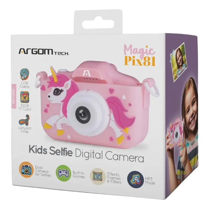 Cámara Digital Argom Magic Pix81 Kids 40MP 32GB USB-C Rosa ARG-AC-9181PK (3).webp