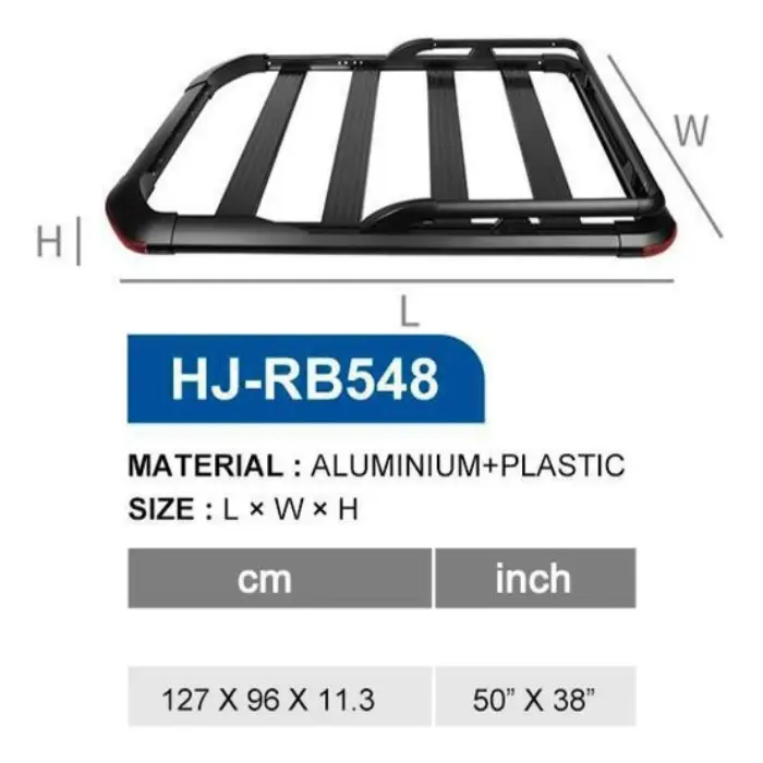 Canasta Portaequipaje Trip RB548 127cm x 96cm Aluminio Plateada HJ-RB548 (4).webp