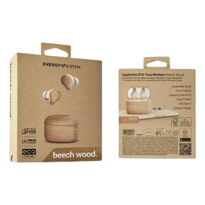 Audífonos Inalámbricos Energy Sistem Eco True Wireless Beech Wood 452378 (3).webp
