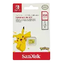 Tarjeta de Memoria MicroSD SanDisk MicroSDXC Nintendo Switch Pokemon Pikachu 256GB SDSQXAO-256G-GN6ZK.webp