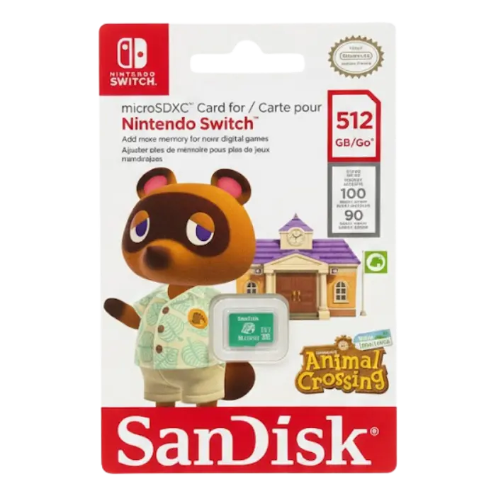 Tarjeta de Memoria MicroSD SanDisk MicroSDXC Nintendo Switch Animal Crossing 512GB SDSQXAO-512G.webp