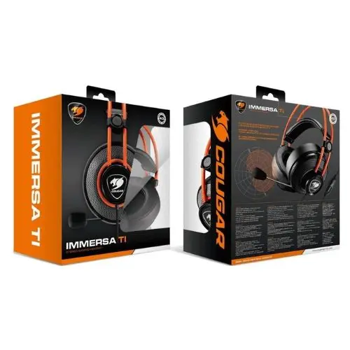 Headset Cougar Immersa Ti Alámbrico Negro-Naranja.webp