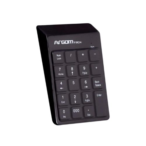 Teclado Numérico Argom Alámbrico Retráctil USB ARG-KB-1076
