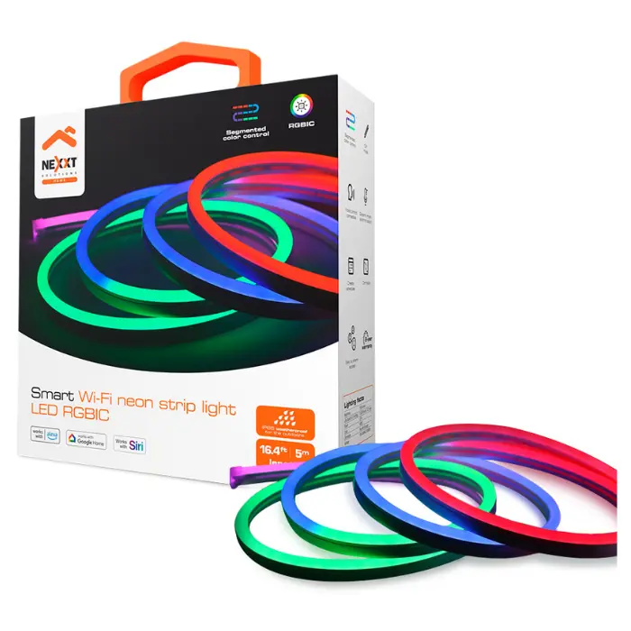 Cinta LED de Neón Inteligente Nexxt Solutions Connectivity Wi-Fi RGBIC  NHB-S614