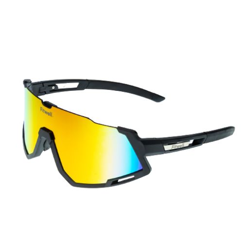 Lentes de Sol Deportivos Fitwell 865 Negro/Tornasol SS865C06