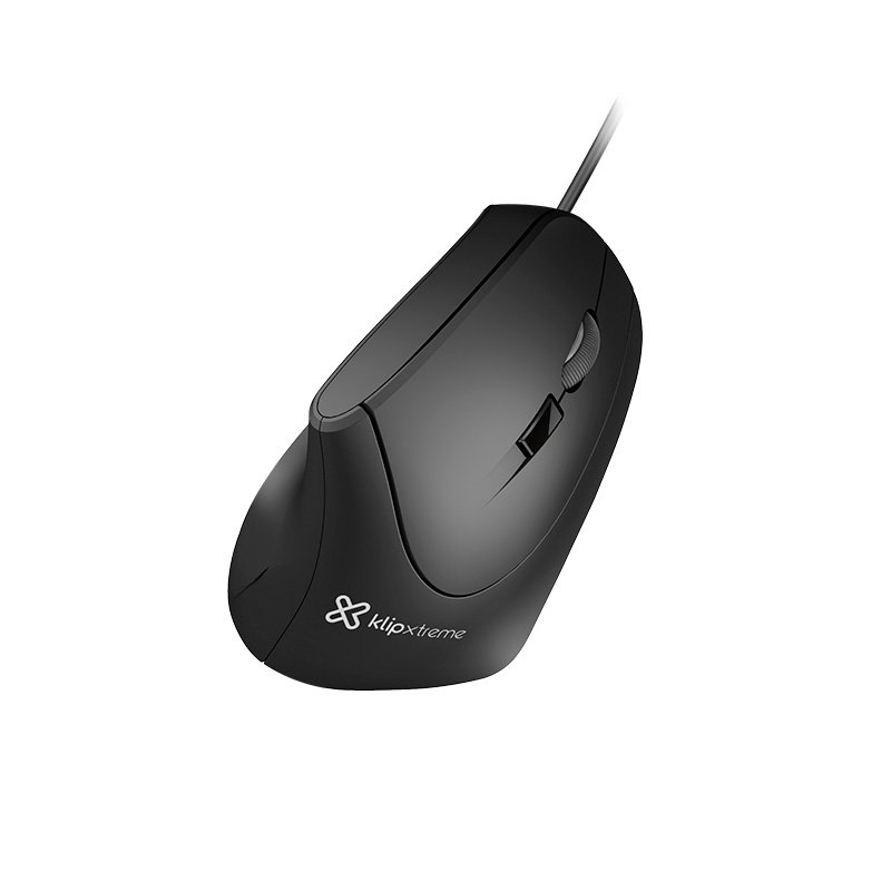 Mouse Klip Xtreme Krown Ergonómico Negro KMO-506