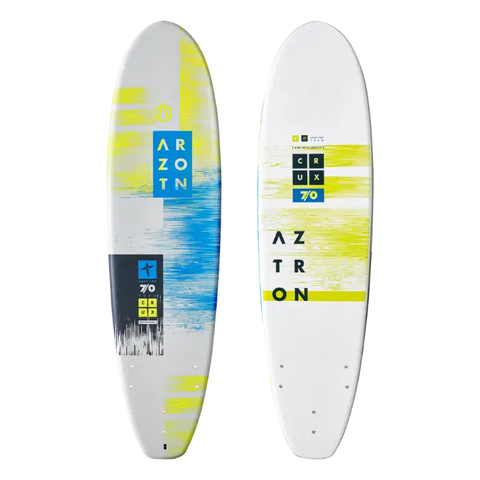 Tabla de Surf Aztron Crux Soft-Top 7'0″ Blanca/Amarillo/Azul AH-704