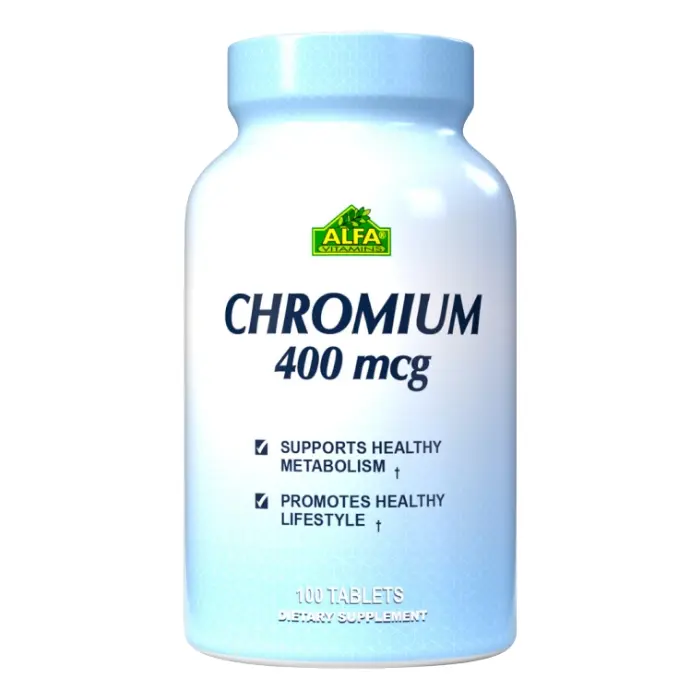 Suplemento Dietético Alfa Vitamins Chromium Picolinate 400mcg 100 Tabletas 106-A