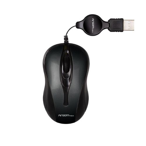 Mouse Argom Óptico Retráctil Negro ARG-MS-0008BK