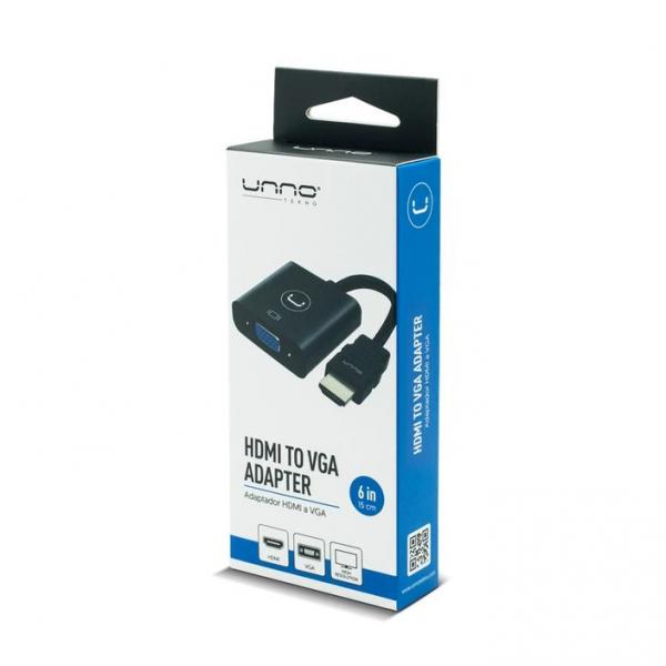 ADAPTADOR UNNO TEKNO HDMI TO VGA AD4202BK
