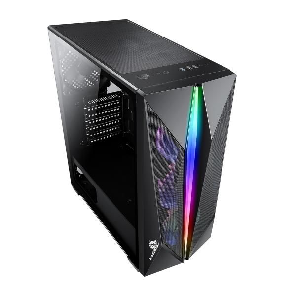 CASE X-LION H2-530 TEMPERED GLASS SIDE PANEL + 3 12CM FANS USB2.0*2 + USB3.0*1 + HD AUDIO