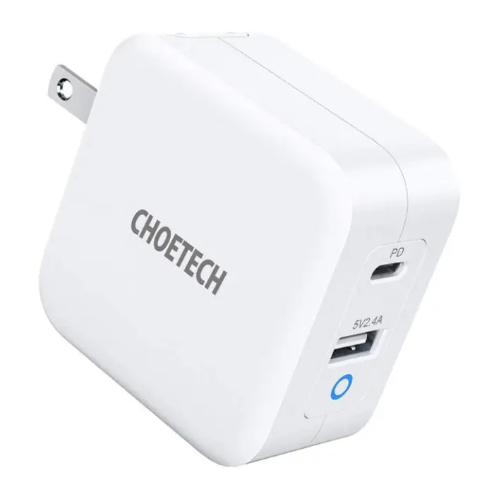 Adaptador de Corriente Choetech Carga Rápida 65W USB/USB-C PD8002