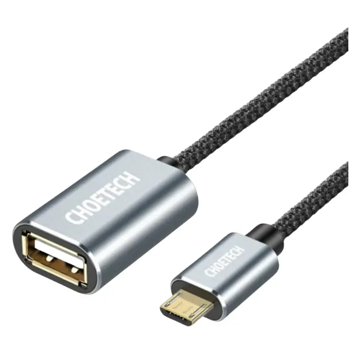 Cable Adaptador de USB OTG a Micro USB Choetech Negro AB0013