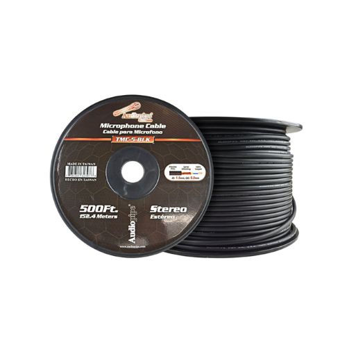 Cable para Micrófonos Audiopipe TMC-5-BLK 152.4mts PVC Flexible Negro