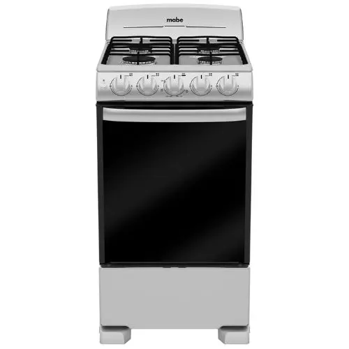 Cocina de Gas Mabe 20″ 4 Quemadores Plateada EM5041BAIS1