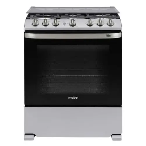Cocina de Gas Mabe 30″ 6 Quemadores Plateada/Negra EMH7602JS0
