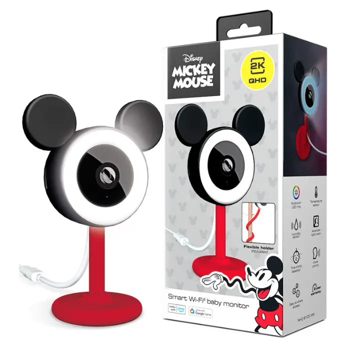 Cámara Inteligente Nexxt Solutions Mickey Mouse Regular 2K Visión Nocturna Sensor Ambiental NHC-B100MK