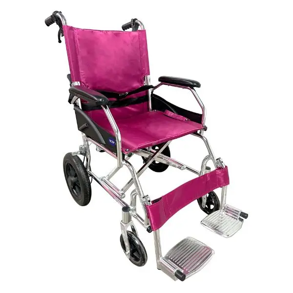Silla de Ruedas HOSP 18″ Traslado de Pacientes Roja SC-AW05R