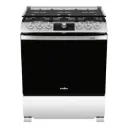 Cocina de Gas Mabe 30″ 6 Quemadores Plateada/Negro EMH7613DTSS0