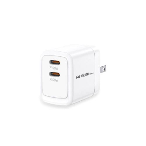 Cargador Dual Argom Tipo-C 40W ARG-AC-0132BK