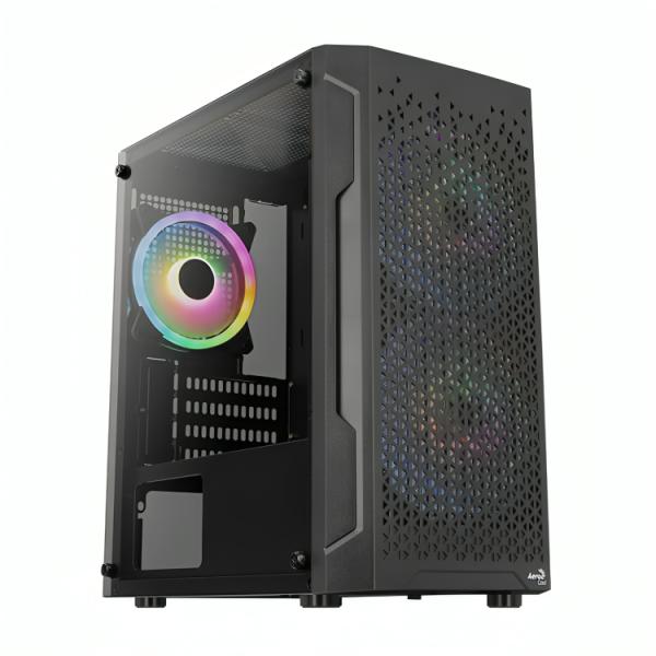 CASE GAMING AEROCOOL TRINITY MINI-G-BK-V3 MINI TORRE ATX PANEL LATERAL DE VIDRIO TEMPLADO 1 VENTILADOR 120MM NEGRO ACCS-PV32013