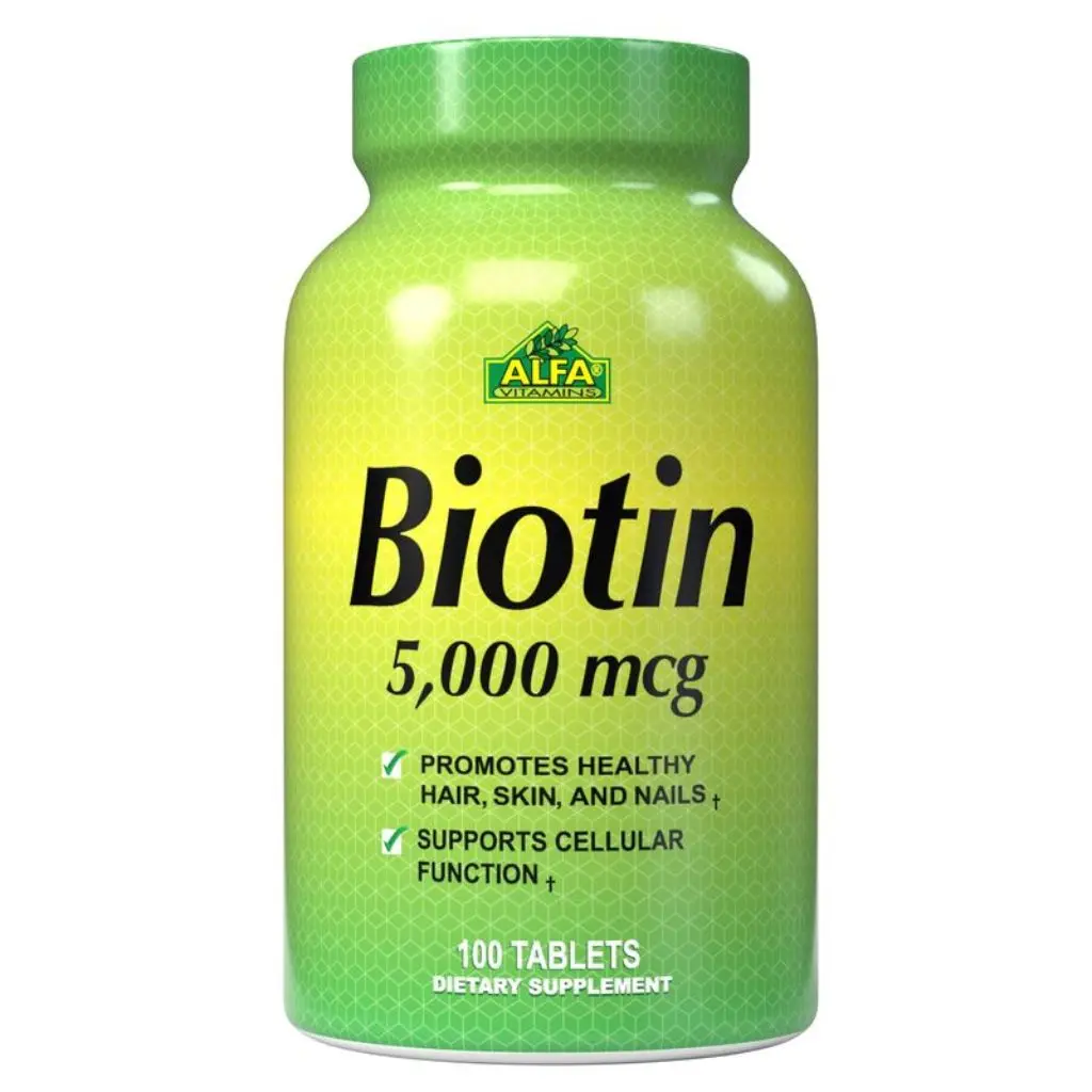 Suplemento Dietético Alfa Vitamins Biotin 5000mcg 100 Tabletas 77-A