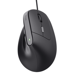 Trust mouse ergonomico alambrico color negro angulo vertical - 25144