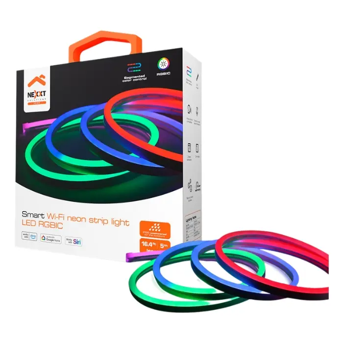 Luces LED Nexxt Solutions 5mts RGBIC Wi-Fi Neon NHB-S616