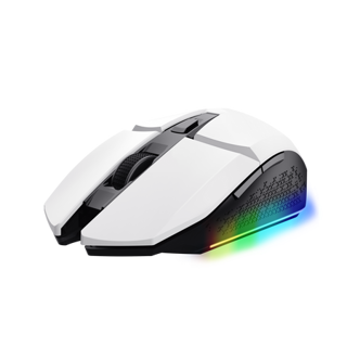 Trust mouse gaming inalambrico GXT 110 Felox recargable con iluminación LED multicolor blanco - 25069